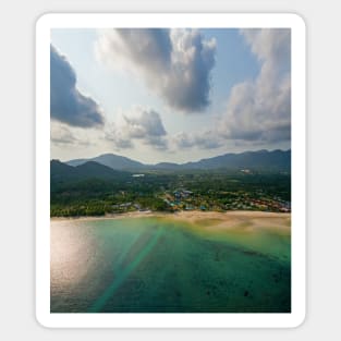 Aerial view of emerald tropical sea and beach Sticker